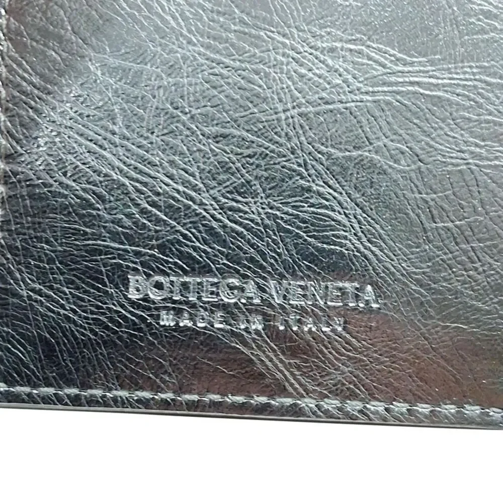 Bottega Veneta Small Intrecciato Bi-Fold Wallet in Metallic Silver Lamb Leather - Picture 5 of 9